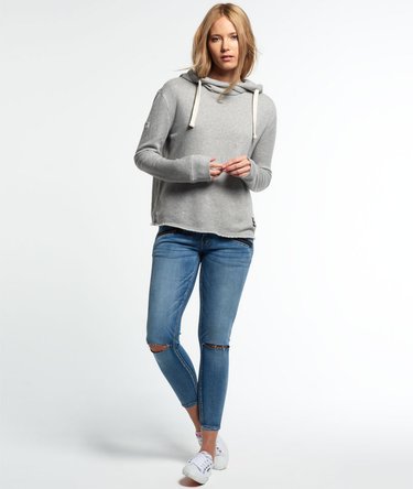 Marl Crop Hoodie Image 3