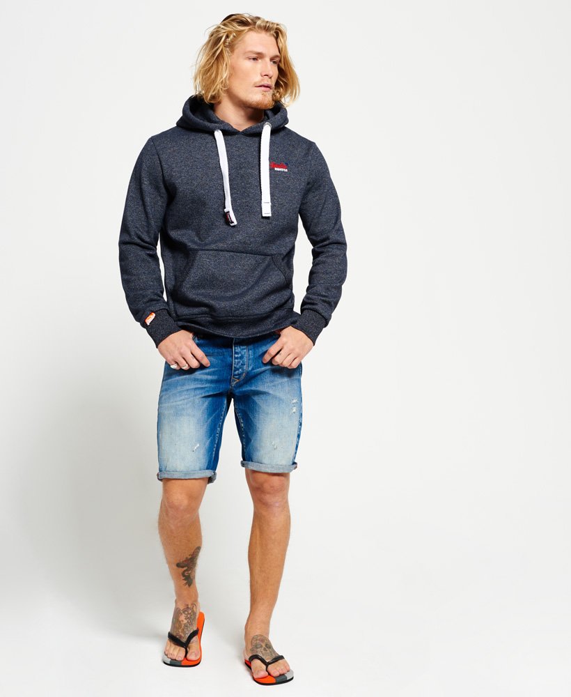 mens Orange Label Hoodie in NAVY GRIT | Superdry US