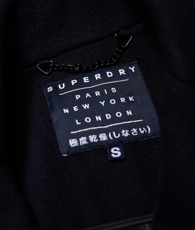 Klassischer Cabanmantel aus Wolle marineblau für Damen Superdry DE