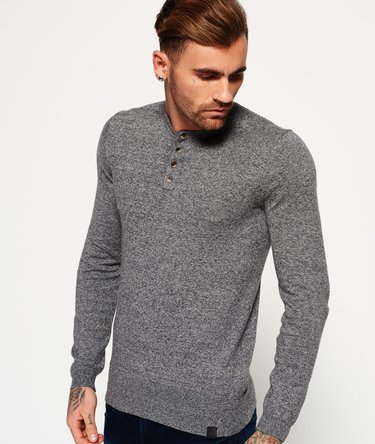 Orange Label Strikket Grandad-genser Image 1
