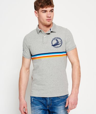 Polo a righe Cali Surf con stampa sul petto Image 1
