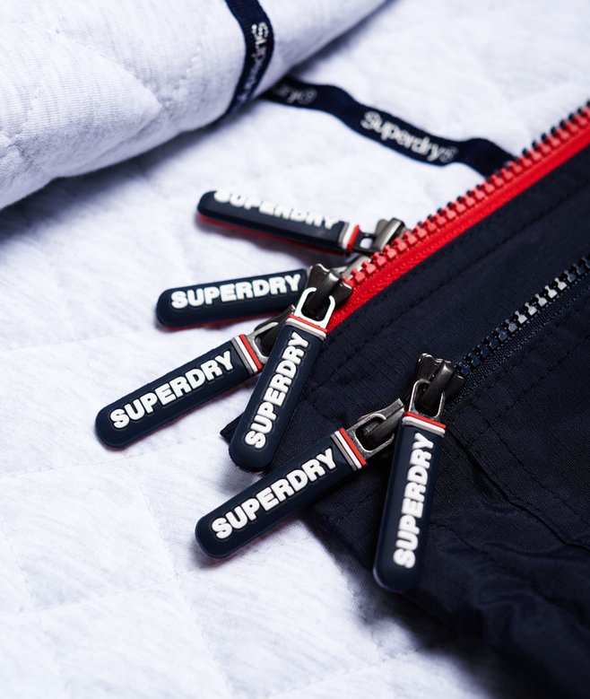 womens Hooded Wind Yachter Jacket in DARK NAVY/REBEL RED Superdry UK