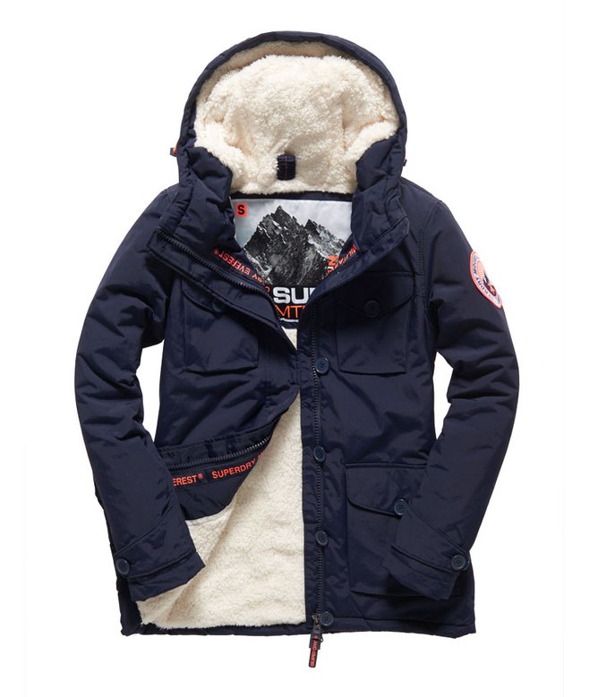 womens Military Everest Coat in Navy Superdry UK