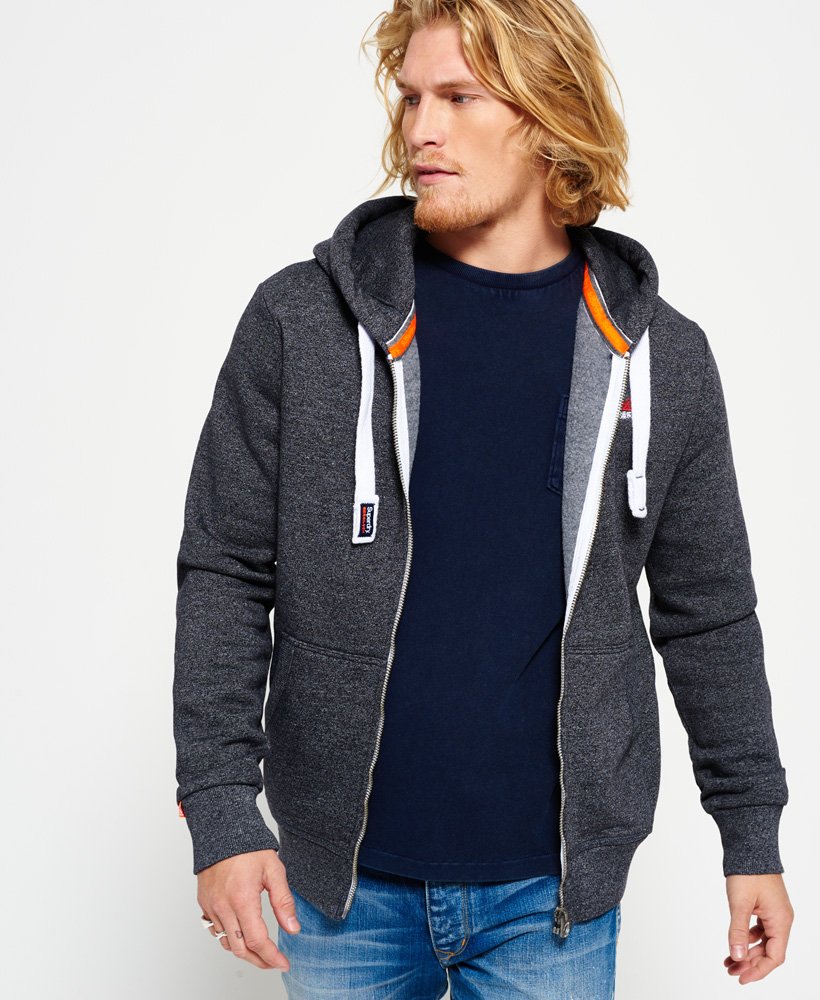 SUPERDRY ENGINEERED ネイビー L mens Orange Label Zip Hoodie in Eclipse Navy | Superdry US
