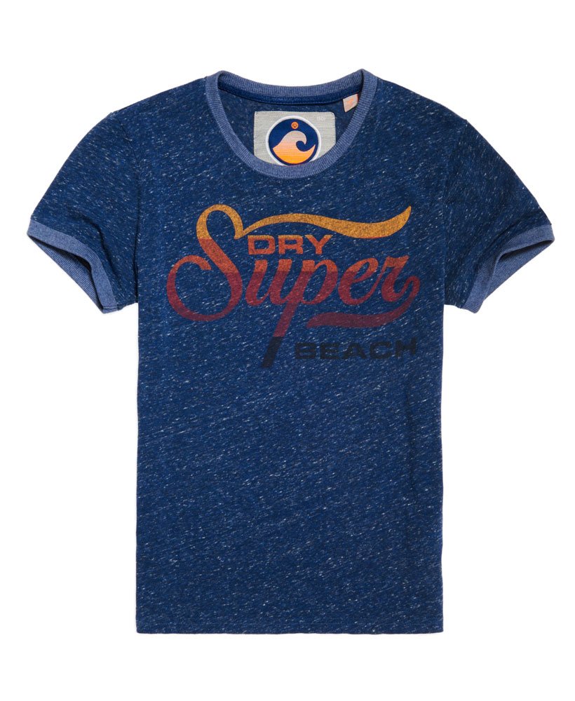 mens 77 Swim Ringer T-shirt in French Navy Snowy | Superdry CA-EN