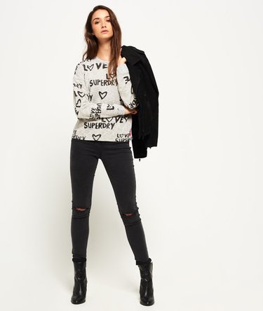 All Over Print Burnout Crew Jumper Image 3