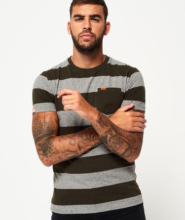 Orange Label Stripe Pocket T-Shirt Image 2