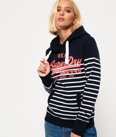 Vintage Logo Stripe Hoodie Image 1