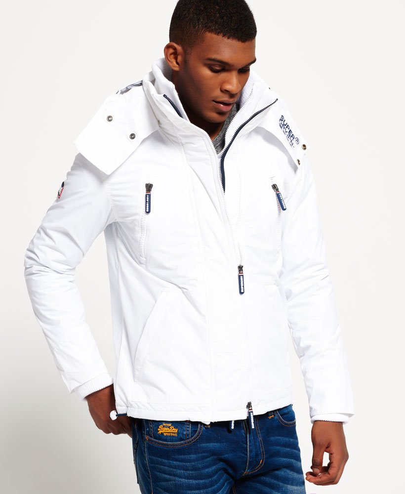 mens Hooded SD-Wind Yachter Jacket in Snow/Navy/White | Superdry CA-EN