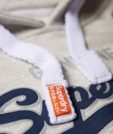 Sudadera de lona con capucha y logo Vintage Image 7