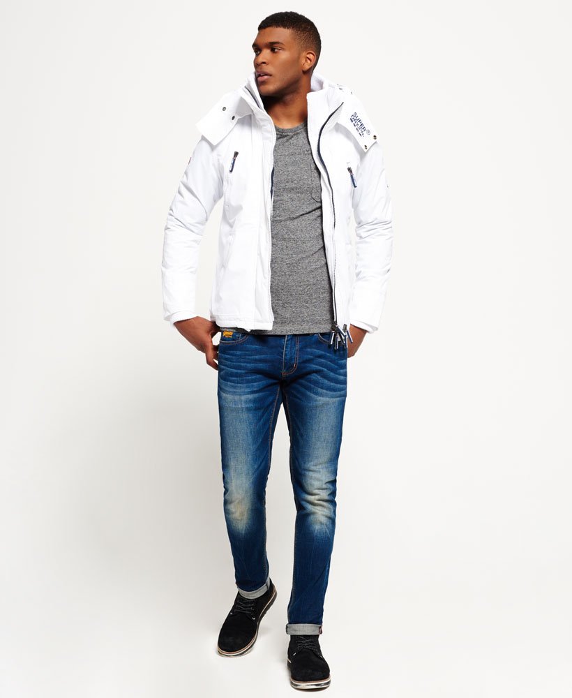 mens Hooded SD-Wind Yachter Jacket in Snow/Navy/White | Superdry CA-EN