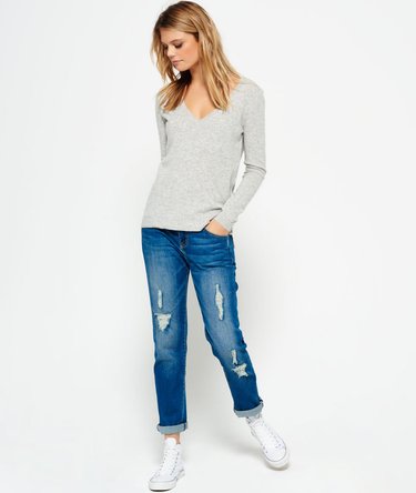 Pull en maille à col en V Luxe Image 3