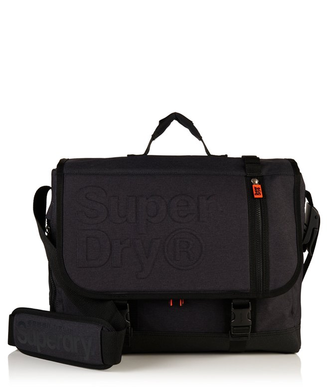 mens Embossed Messenger Bag in Black Marl Superdry IE