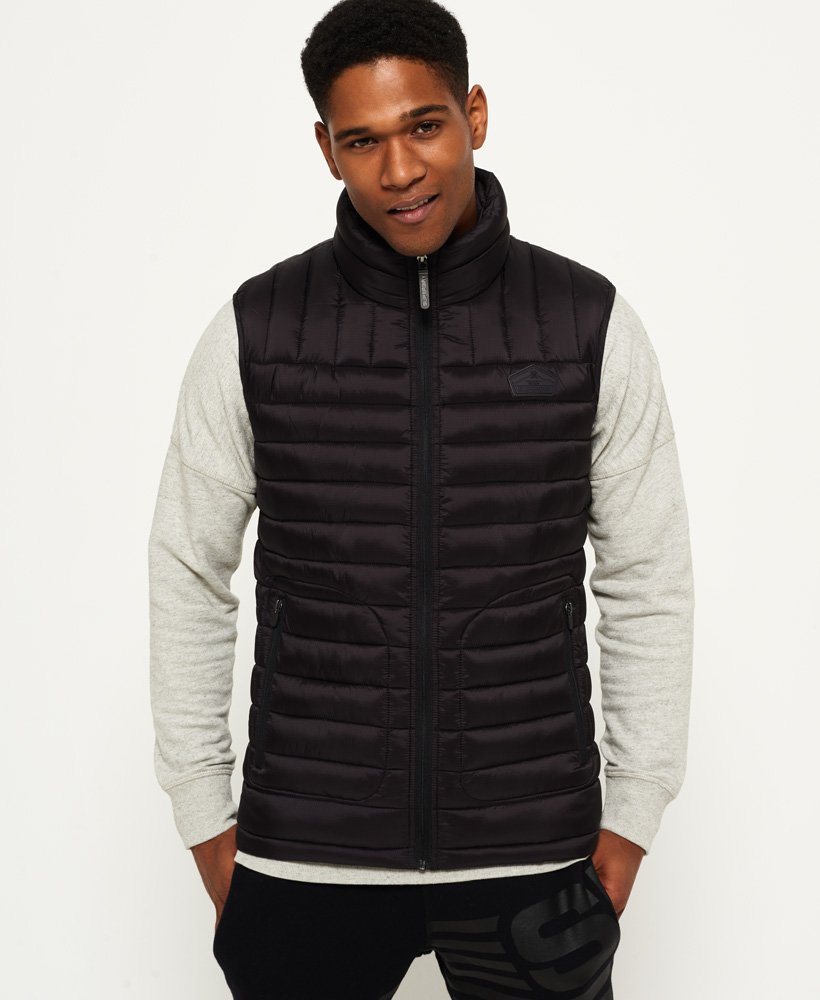 mens Fuji Zip Gilet in Black | Superdry CA-EN