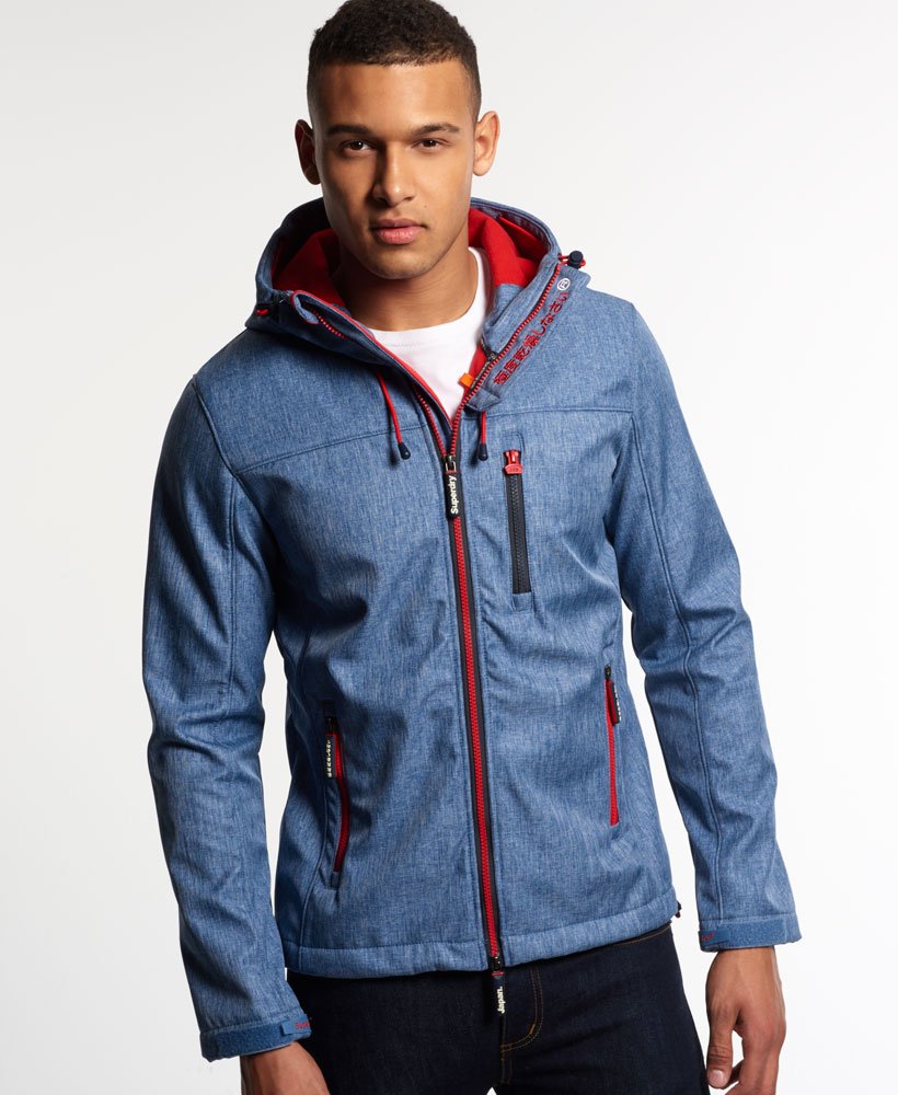 mens Hooded SD-Windtrekker Jacket in Dark Grey Grit/Studio