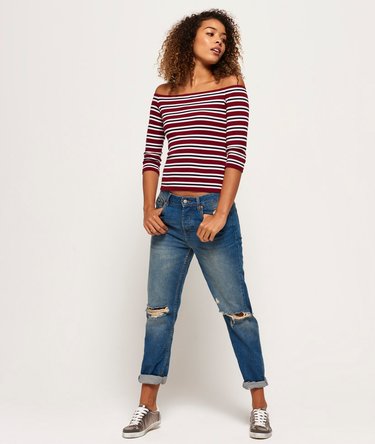 Off The Shoulder Rib Top Image 3