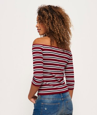 Off The Shoulder Rib Top Image 4