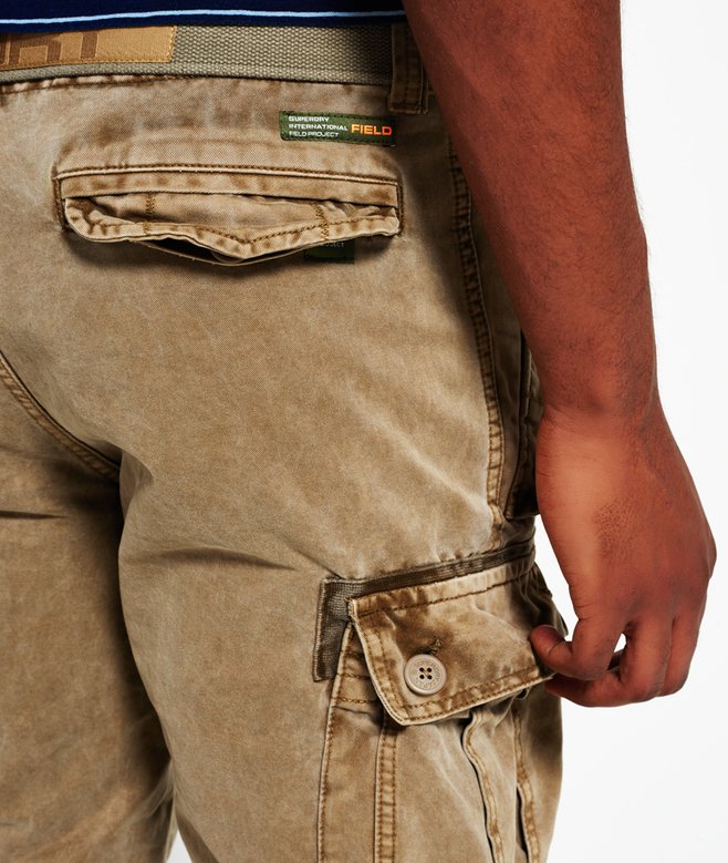 mens Core Heavy Field Cargo Shorts in Pumice Stone Superdry UK