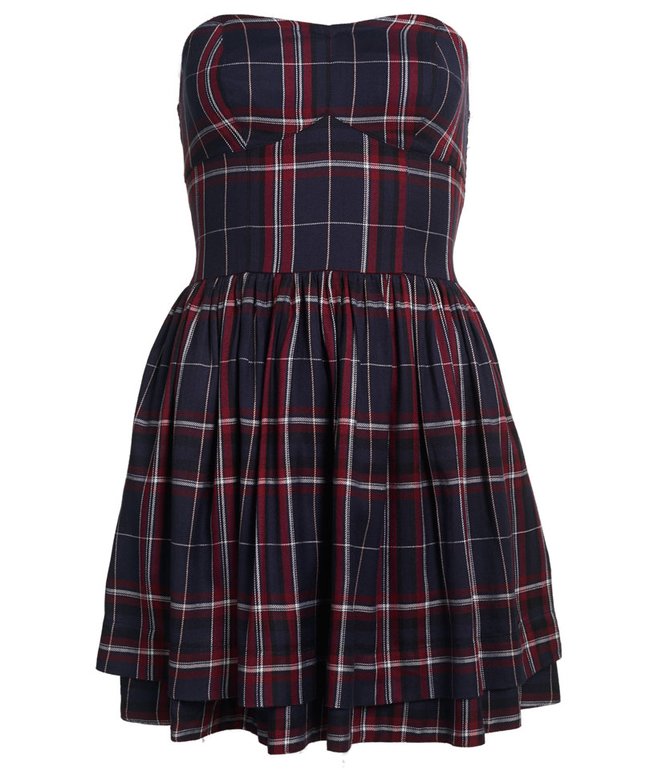 womens Savannah Prom Plaid Dress in Alaska Ruby Check Superdry UK