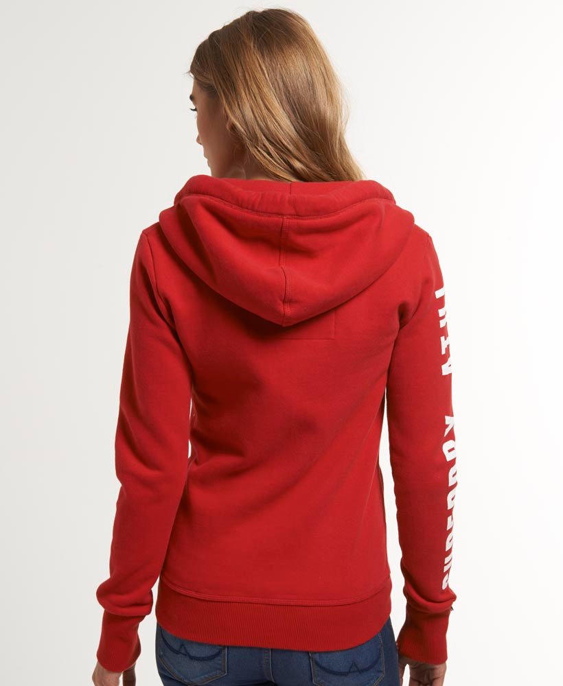 womens Track & Field Zip Hoodie in RICH SCARLET | Superdry UK