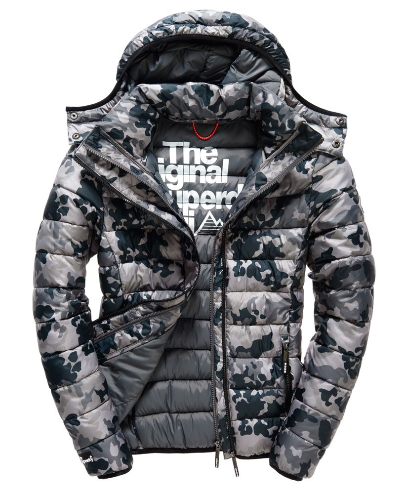 mens Fuji Camo Double Zip Jacket in Grey Camo | Superdry US