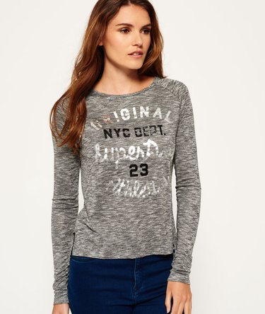 Slubby Knit Graphic Top Image 1