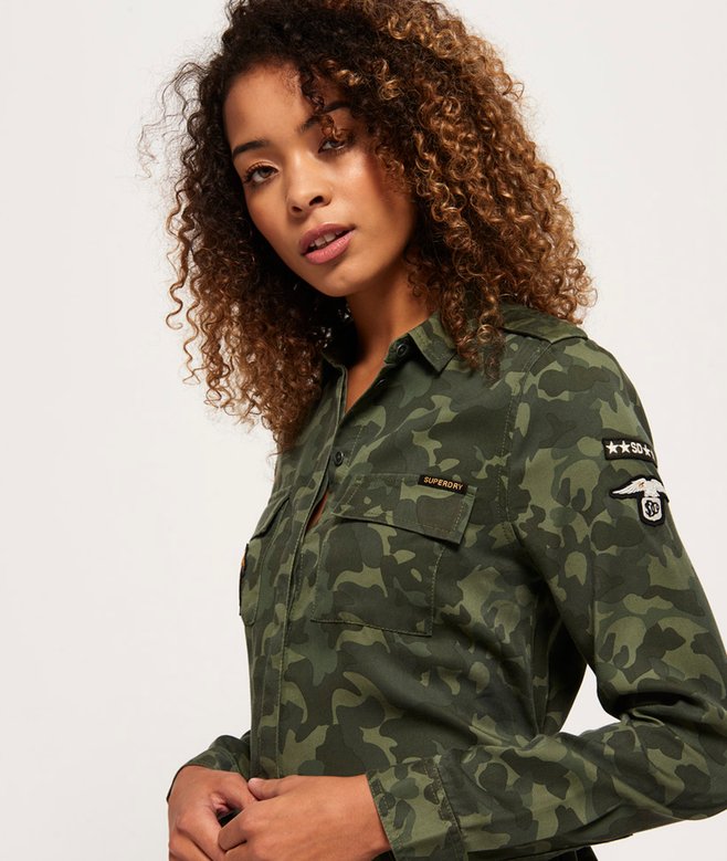 Superdry Robe Chemise Militaire Femme Robe Chemise Military