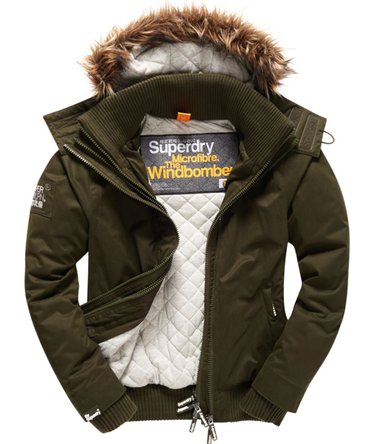 Microfibre Faux Fur Hooded Windbomber Image 1