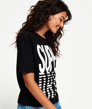 T-shirt ras du cou à empiècements filet Image 1