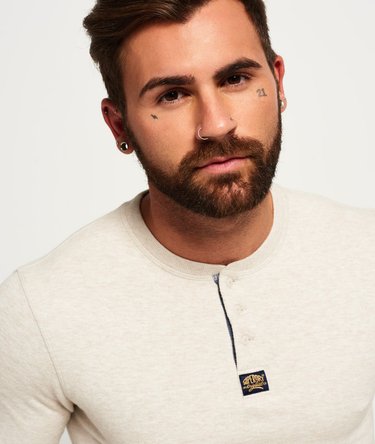 Heritage Pique Long Sleeve Grandad Top Image 3