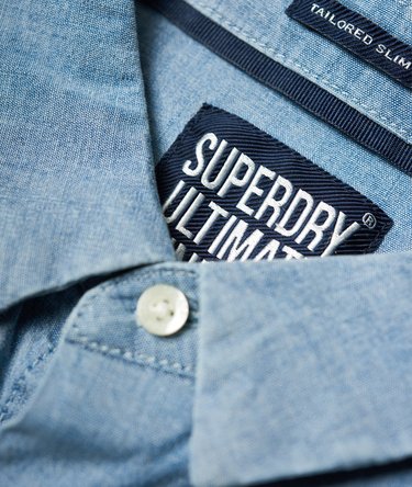 Chemise slim indigo à manches longues Tailored Image 6