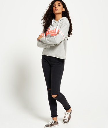 Vintage Logo Varsity Cropped Hoodie Image 3