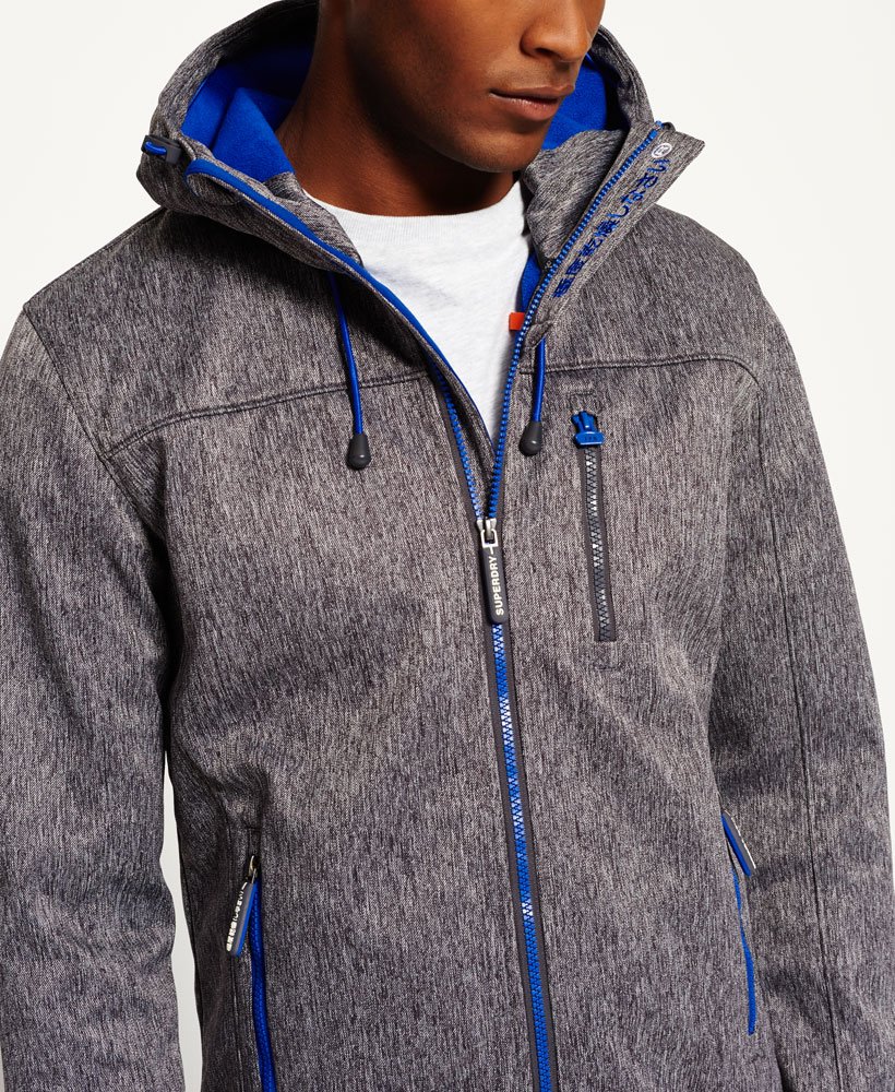 mens Hooded SD-Windtrekker Jacket in Dark Grey Grit/Studio