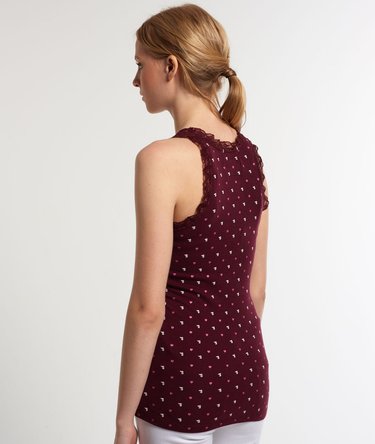 Camiseta de tirantes Vintage Lace Printed Image 3