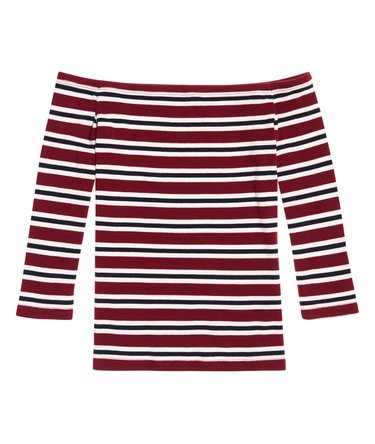 Off The Shoulder Rib Top Image 2