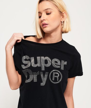 Camiseta de corte cuadrado con strass Image 5