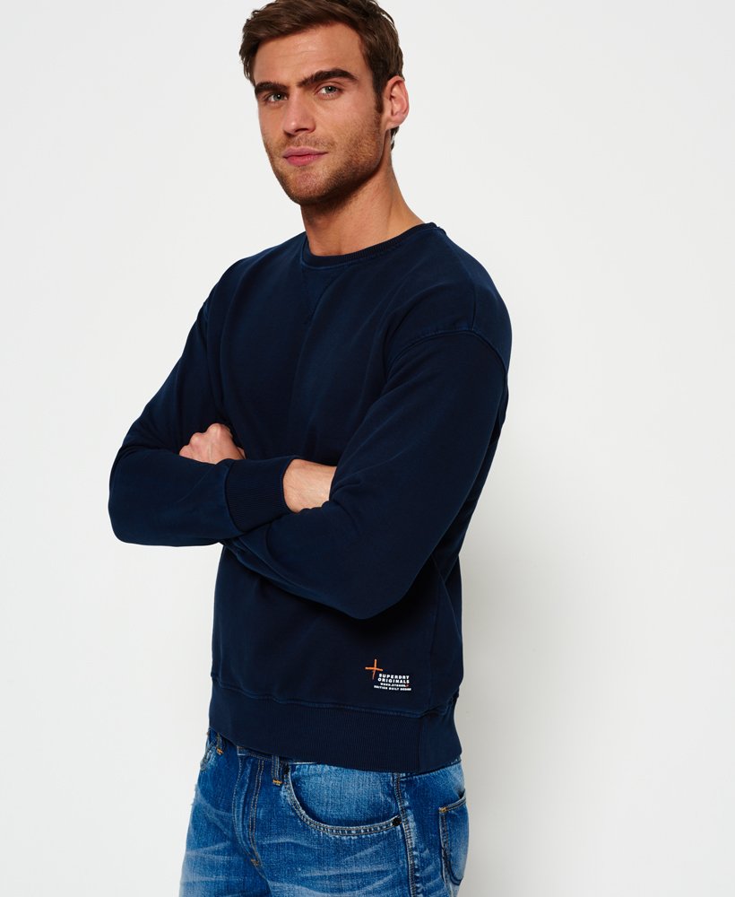 mens Originals Crew Neck Sweatshirt in Dry Navy | Superdry US