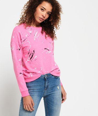 Punk Sweatshirt mit Rundhalsausschnitt und Farbspritzer-Print Image 1