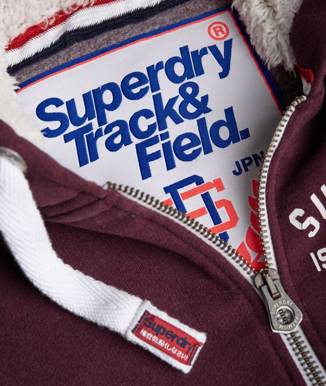 Superdry Track Red Superdry Zip Hoodie Track Field Faux Fur