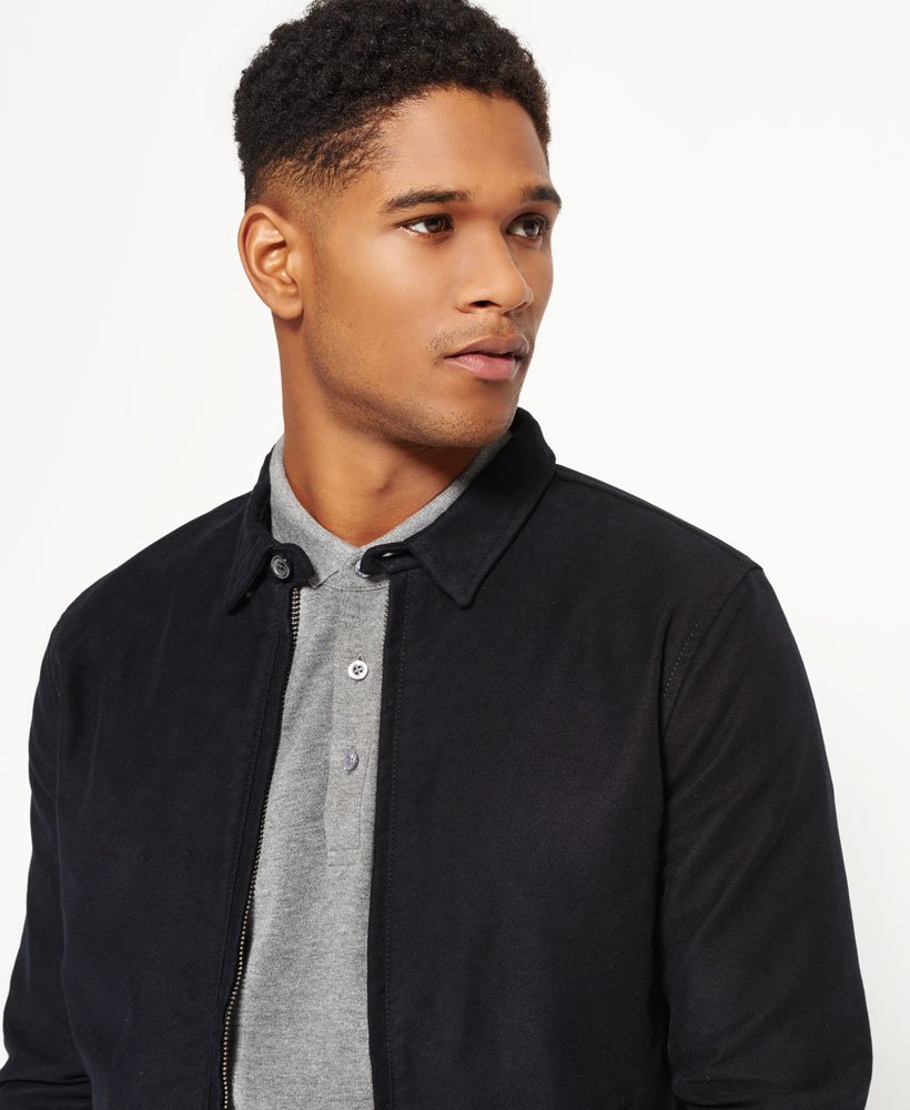 mens Ultimate Moleskin Harrington Jacket in Black | Superdry UK