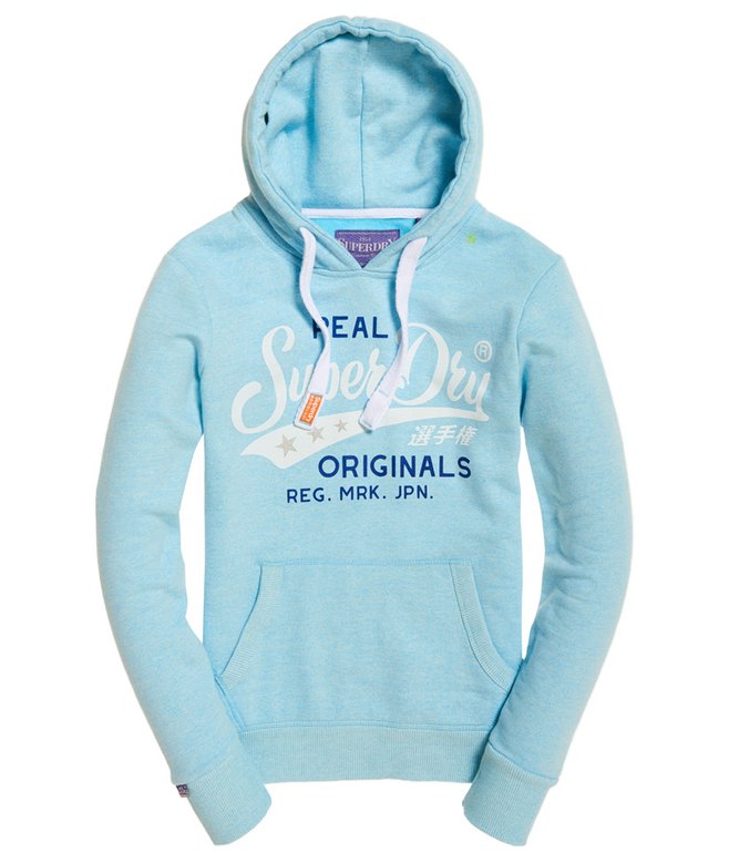 Zip Hoodie Superdry Hoodie Hellblau Damen Womens Real Originals
