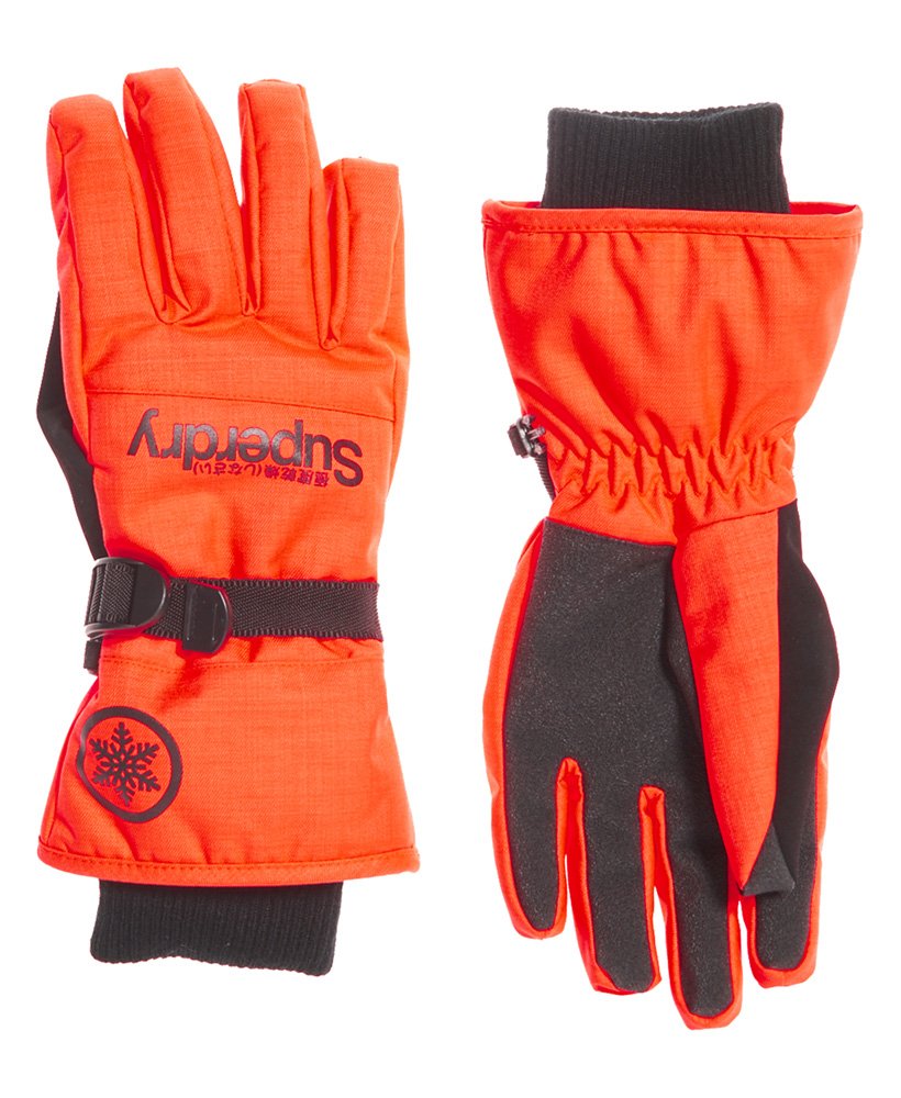mens Ultimate Snow Service Glove in Strong Orange Superdry UK