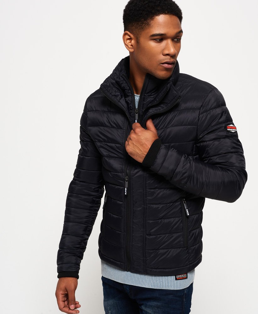 mens Fuji Triple Zip Through Jacket in Black | Superdry UK