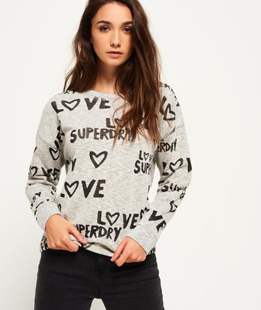 All Over Print Burnout Crew Jumper Image 1