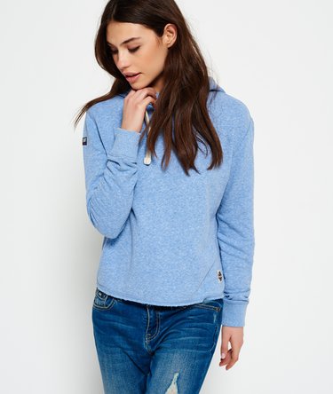 Marl Crop Hoodie Image 1