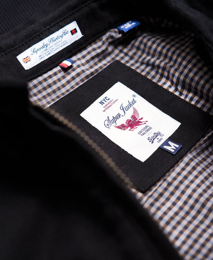 mens Ultimate Moleskin Harrington Jacket in Black | Superdry UK