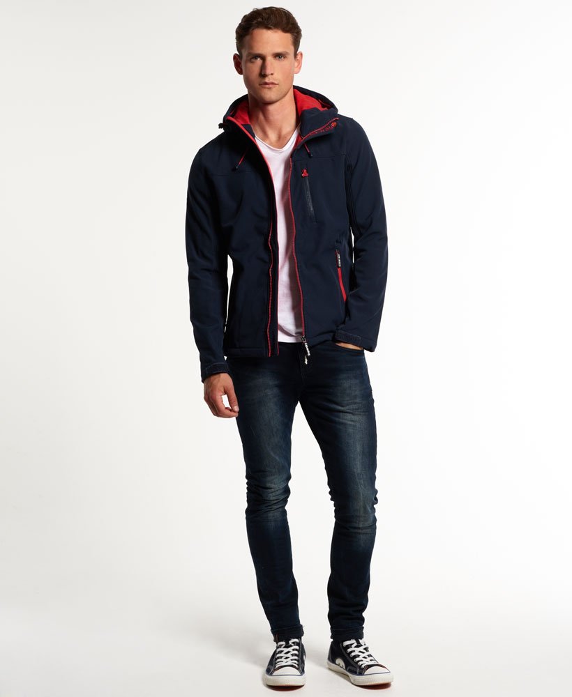 mens Hooded SD-Windtrekker Jacket in Dark Grey Grit/Studio