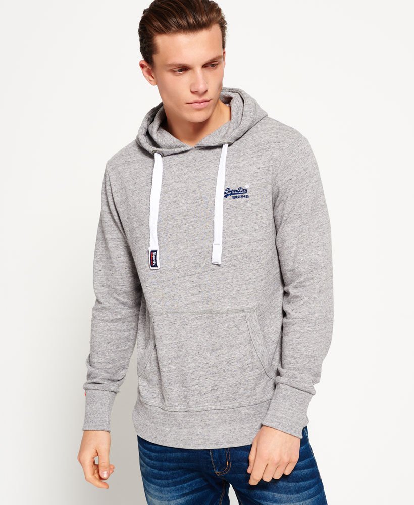 mens Orange Label Lite Hoodie in Pearl Grey Grit | Superdry US