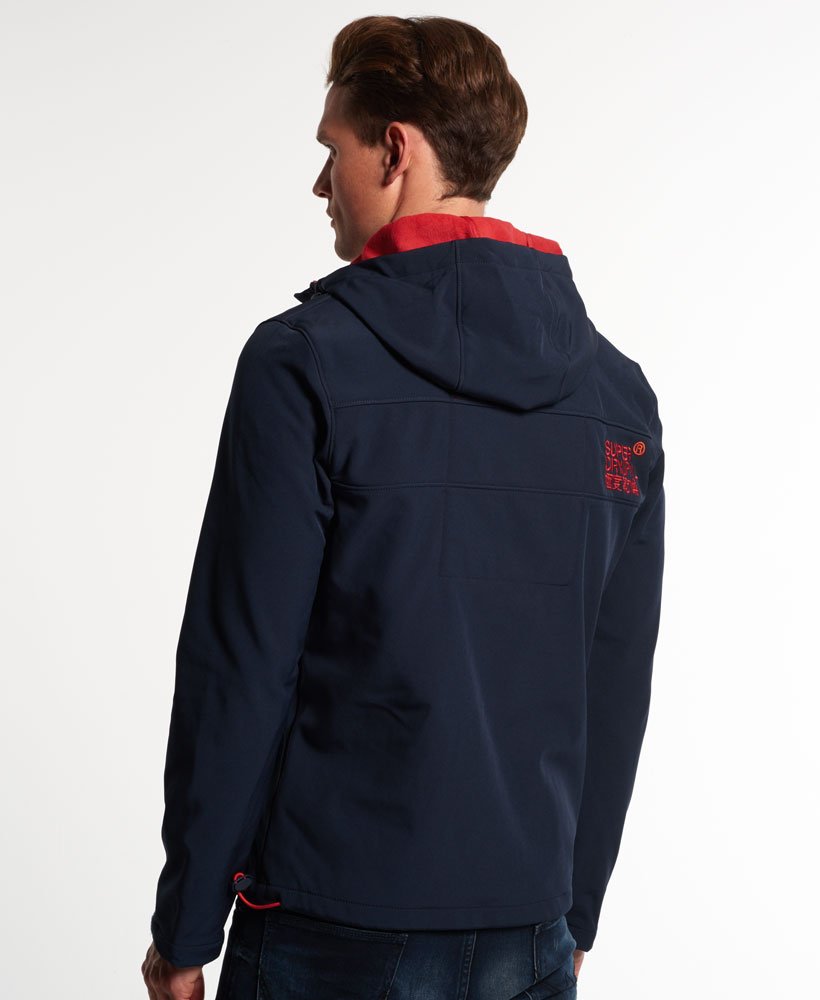 mens Hooded Windtrekker Jacket in ECLIPSE NAVY/REBEL RED