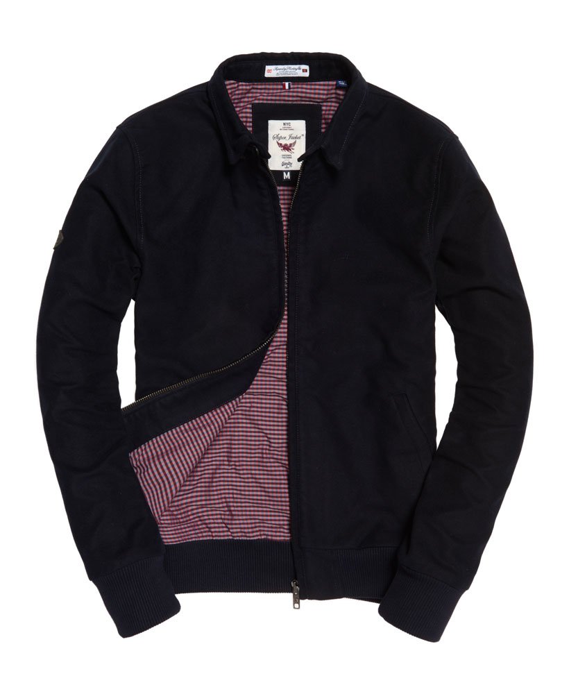 mens Ultimate Moleskin Harrington Jacket in PEACOAT NAVY | Superdry US